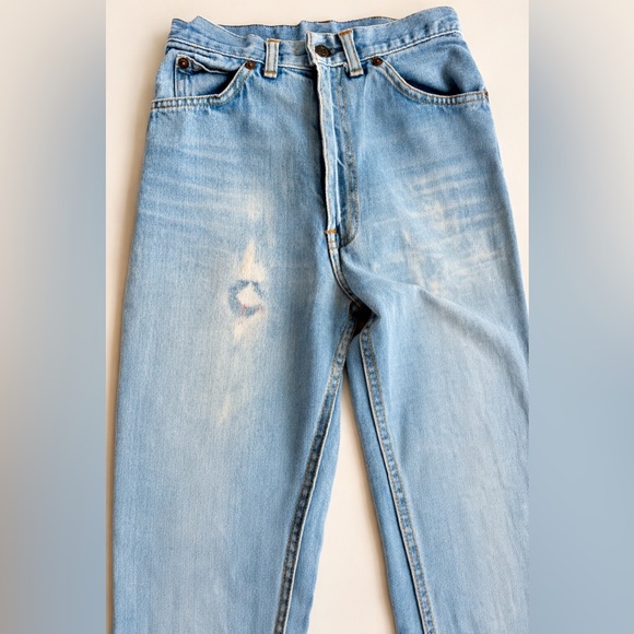 Vintage Levi’s White Label Jeans 24x32 70s Talon Zip Two Horse Patch USA Denim - Picture 6 of 11